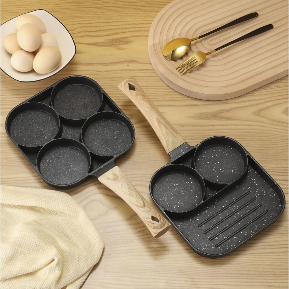Frigideira Multifuncional 4 em 1 ou 3 em 1 Antiaderente, Ideal para Carne Frita, Ovos, Lanches e Hambúrgueres