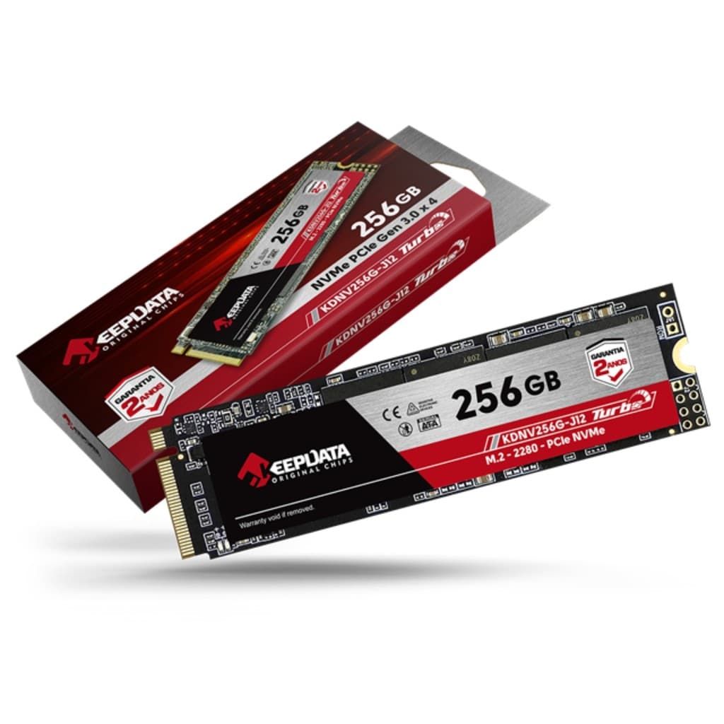 SSD NVMe 256GB Keepdata M.2 2280 Leitura 2400MB/s Gravação 1300MB/s KDNV256G-J12
