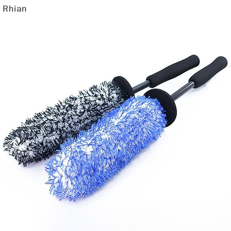 [Rhian] Rodas Escova Lavagem De Carro Super Microfibra Premium Alça Antiderrapante Fácil De Limpar Jantes Raios Barril D