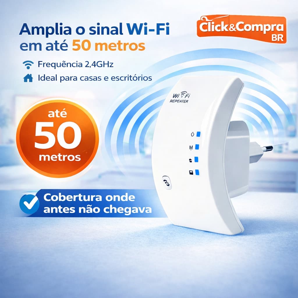 Repetidor Wi-Fi 300M DHJ DR4 | Amplie o Sinal em Até 50m com Instalação Fácil