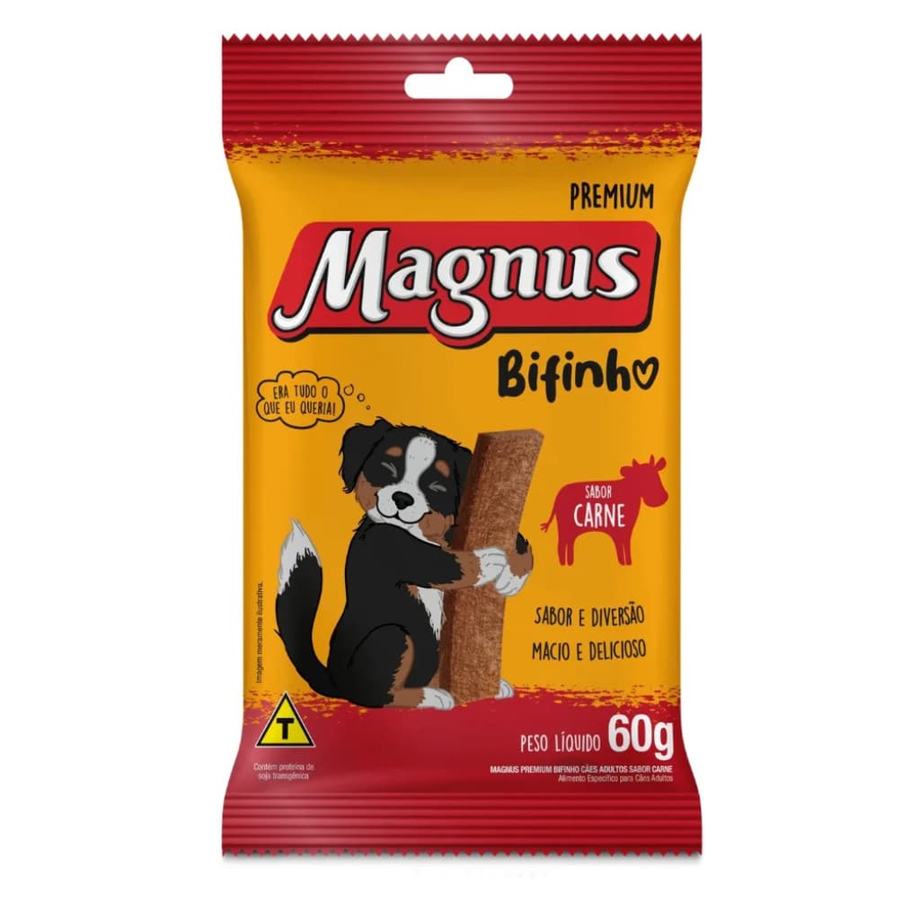 Magnus Bifinho Cães Adultos Sabor Carne 60g - Caixa 20 Un