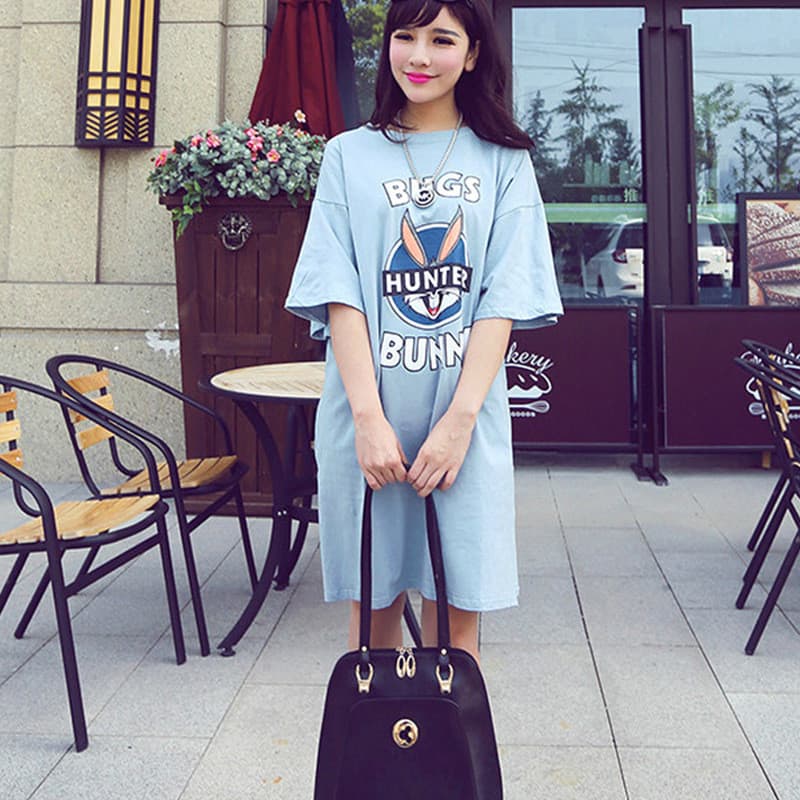 Roupa de maternidade verão vestido de manga curta comprimento médio pós-parto roupas de enfermagem exterior usar vestido