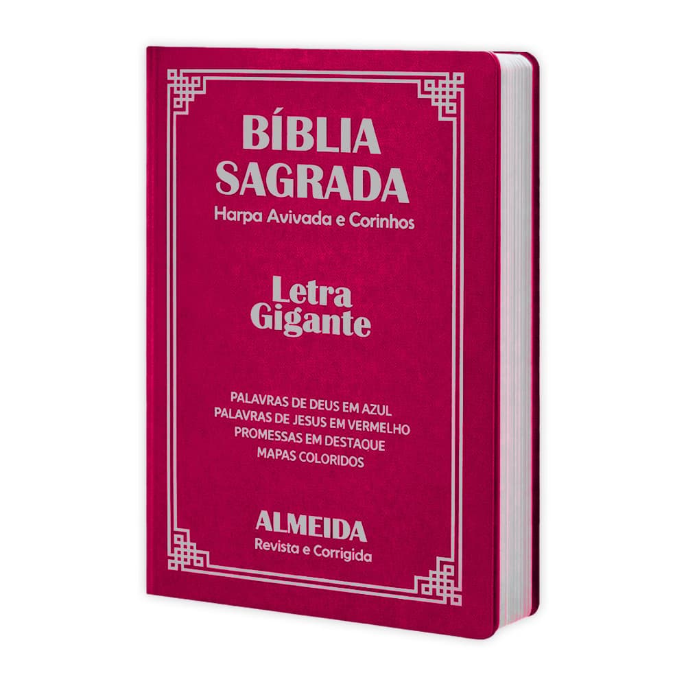 Biblia Sagrada Letra Gigante Luxo Popular - Pink - Com Harpa - Mulher - RC