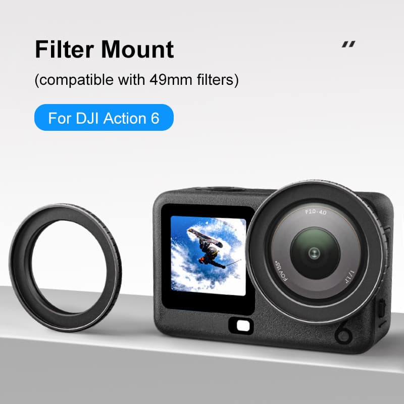 Adequado para DJI Osmo Action 6 suporte de filtro câmera esportiva quadro de filtro protetor de Metal