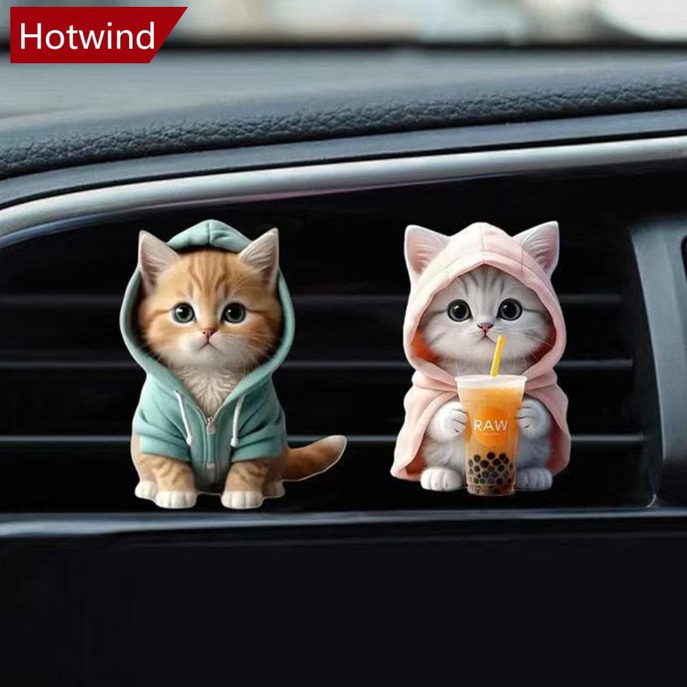 HOTWIND Carro Gato Ambientador Difusor Saída De Ventilação Clipes Perfume Ar Aroma Clipe Decoração Interior Do D6Q7