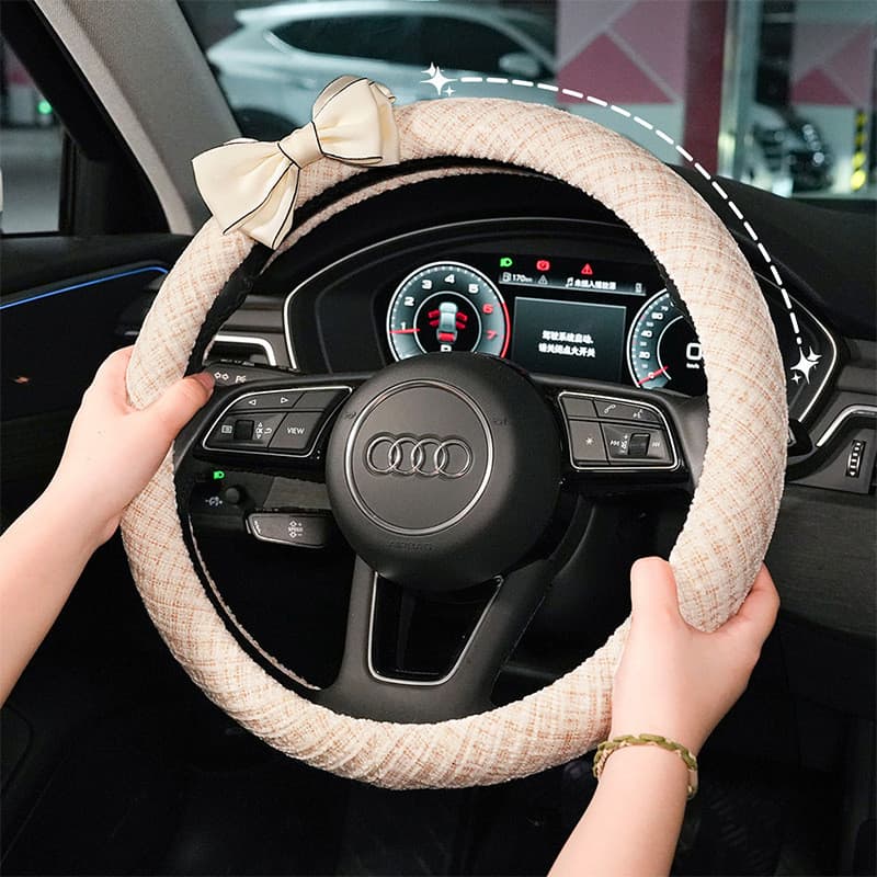 Capa de aperto do volante tipo pequeno capa de uso fragrância moinho de vento quatro estações algodão linho deusa Univer