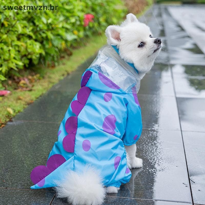 sweetmvzn Capa De Chuva Para Cães De Estimação , Macacão Transparente Com Capuz , Casaco À Prova D'água , Roupas Resiste