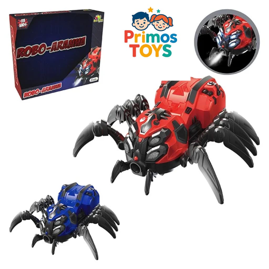 Robô Aranha Gigante 22cm de Controle Remoto - Solta Fumaça e Luz