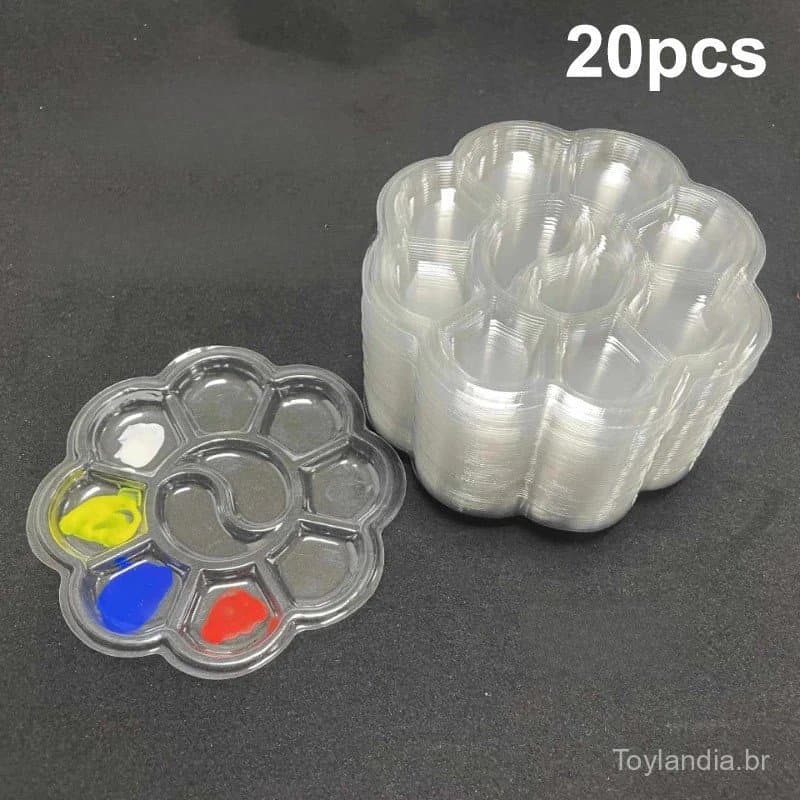10/20pcs Paleta de Pintura a Óleo Gouache Descartável Paleta de Pintura em Aquarela Lavável Forma de Flor de Ameixa Pale