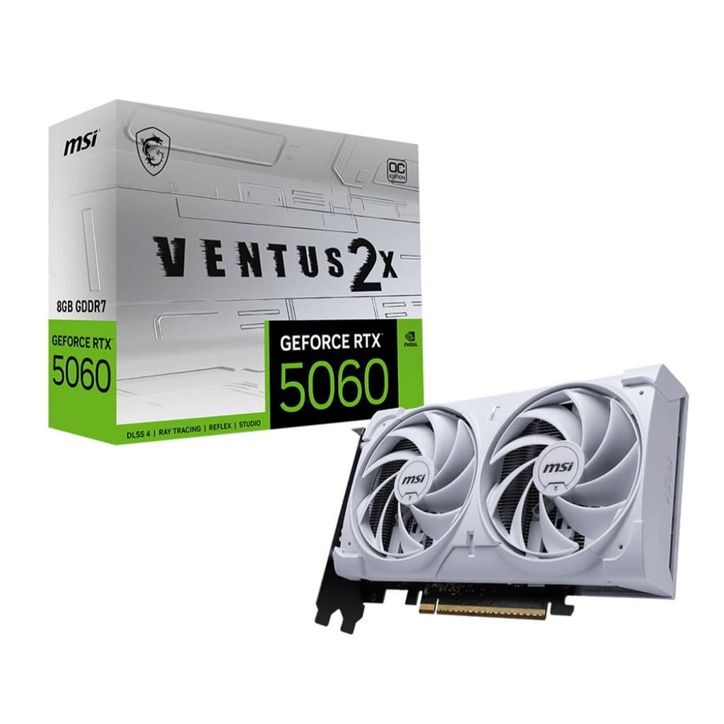 Placa de Video MSI Geforce RTX 5060 Ventus OC White 2X 8GB 128 Bits
