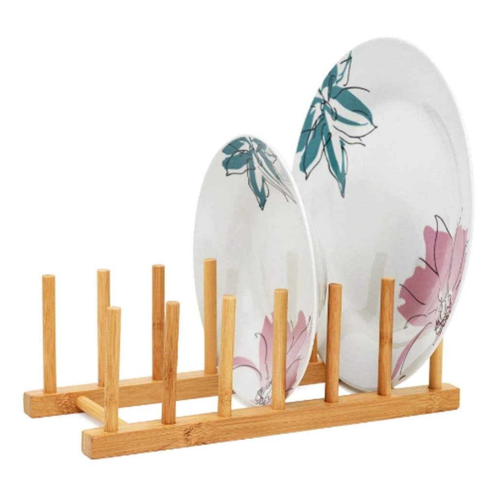 Cozinha Organizada Suporte Material Bambu Para Pratos Copos