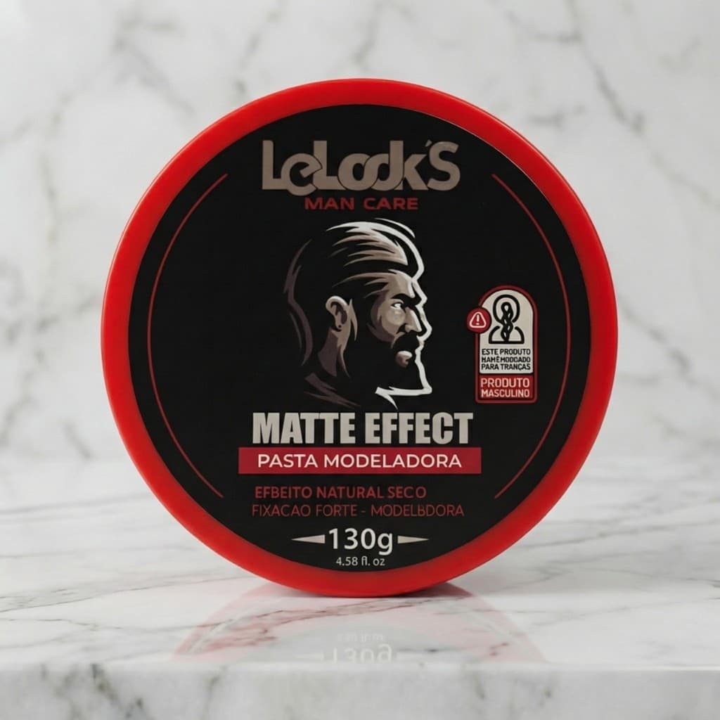 Pomada Modeladora Capilar Lelook’s Efeito Seco 130g – Fixação Forte e Efeito Natural