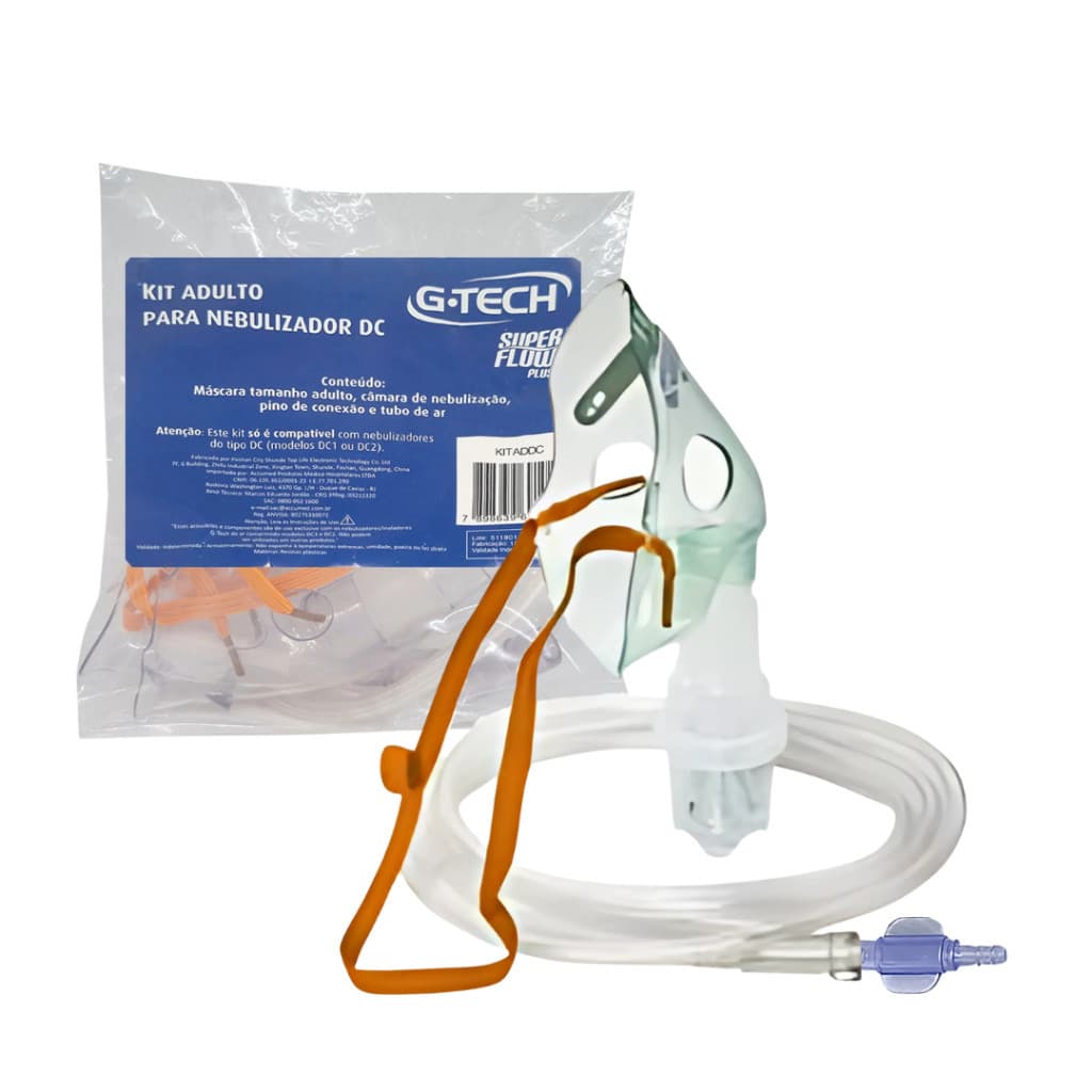 Kit Para Nebulização Com Pino DC1 DC2 Máscara Adulto e Infantil - Gtech