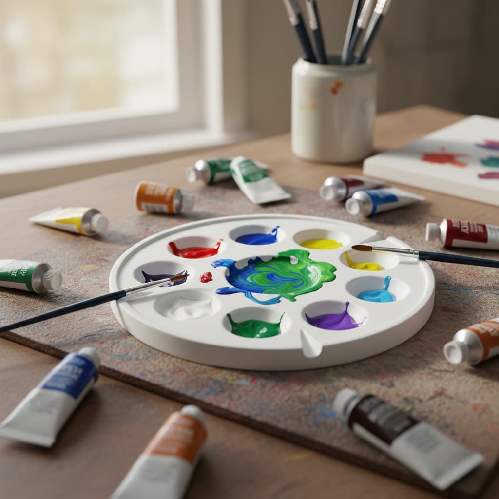 Godê De Pintura Paleta Artística Artesanato Com Tintas