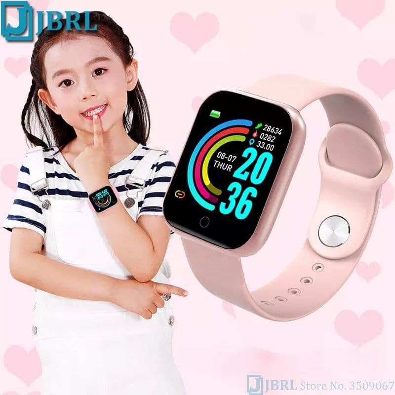 Smartwatch D20 relógio de Pulso Infantil  Feminino Rosa
