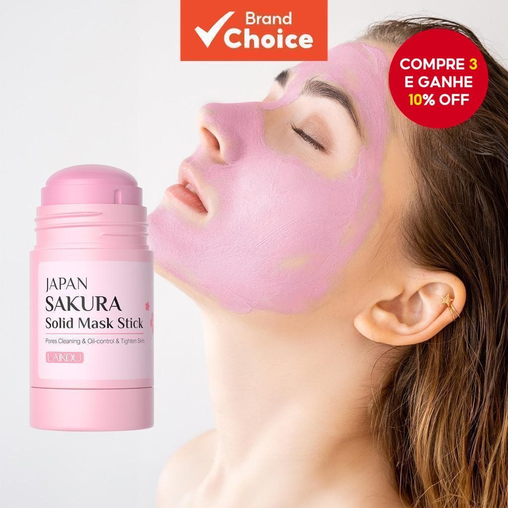 LAIKOU Japão Sakura Máscara Sólida Vara Limpeza Poros Reduzir Cravo Controle De Óleo Apertar A Pele 45g