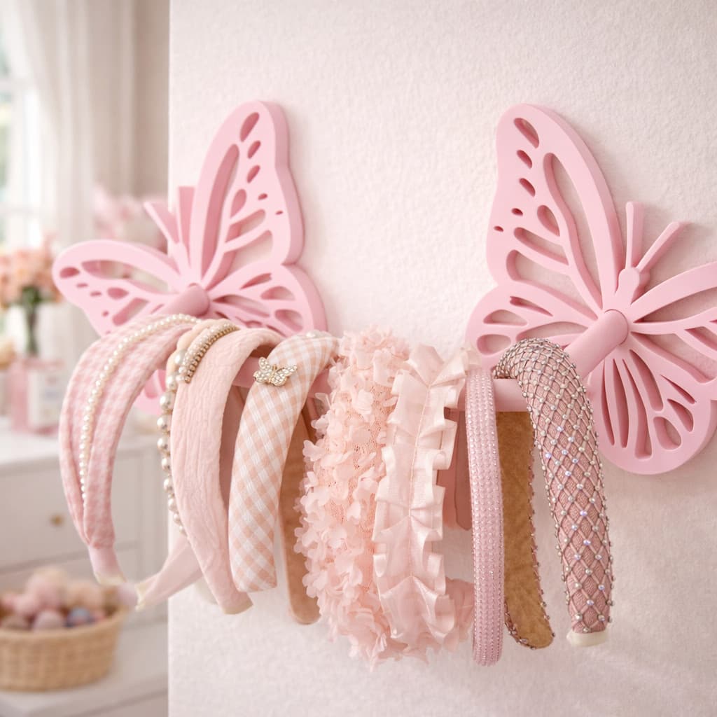 Expositor Porta Tiara Organizador de Arco Infantil Decoraçao Borboleta pra quarto de Menina