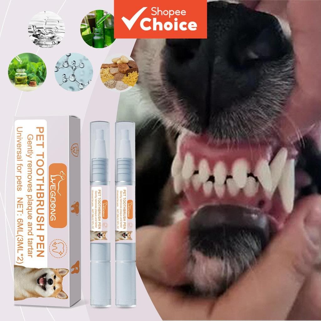 Caneta Escova De Dentes Para Animais De Estimação , 2 Peças , Cerdas Macias , Cachorro Gato , Limpador Oral , Extratos D