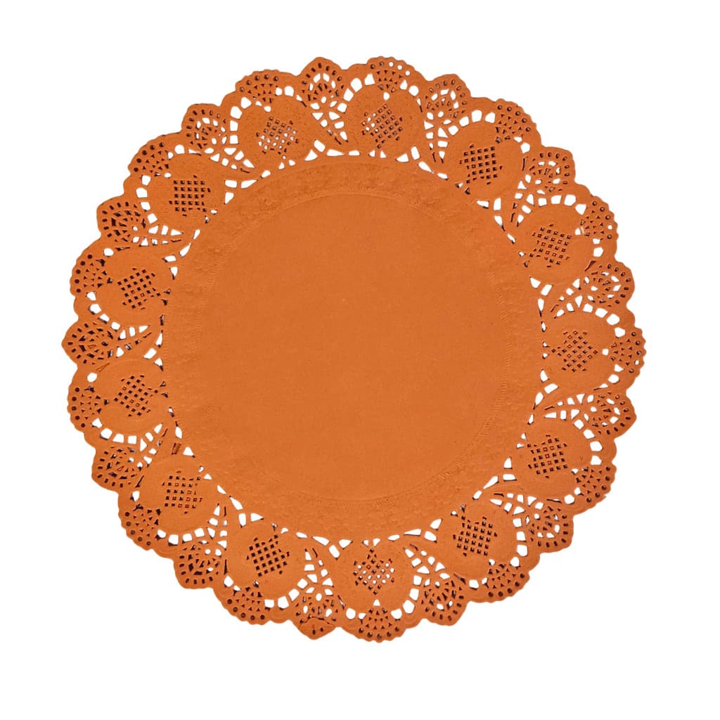 Doilies toalha de papel rendado Redondo Laranja 34,5cm 52un