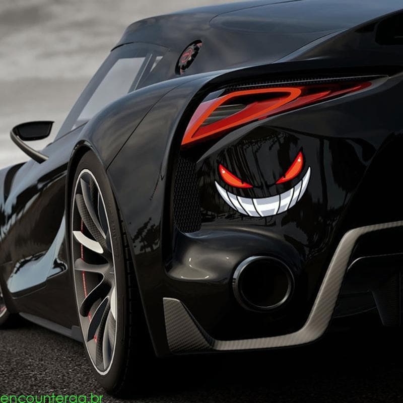 Encountera Adesivo Refletivo Estético Escuro Para Veículos, Gótico Motocicletas, Decalque Decorativo Olhos Elevados Ni