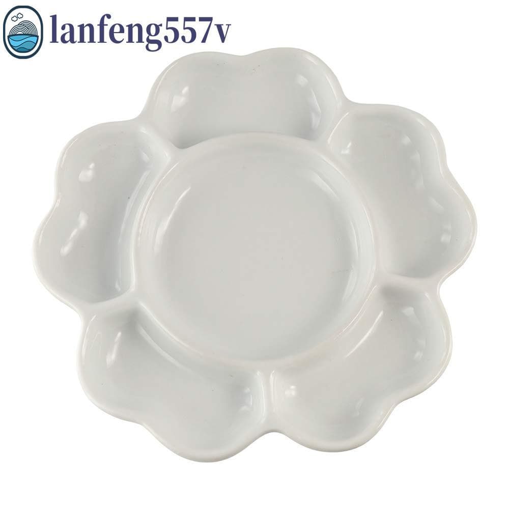 Bandeja De Paleta De Pintura LANFENG , Porcelana Branca De Cerâmica , Placa De Flor De Ameixa Portátil Durável De 3 Tama