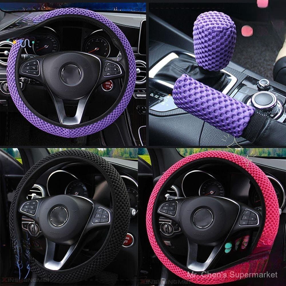 Capa de Volante Universal para Carro, Elástica, Antiderrapante e Respirável (Adequada para Freio de Mão)