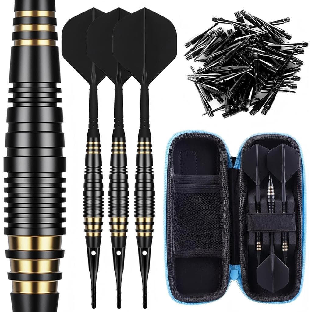 Conjunto de Dardos Profissionais CyeeLife com Ponta Macia de 18 Gramas, 30 Pontas de Dardos Extras e Caixa de Armazename