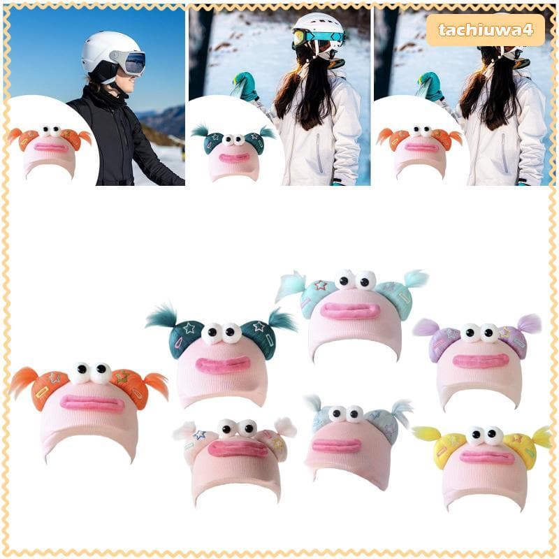 [Tachiuwa3] Capa Para Capacete De Esqui Tranças Brilhantes Design Acessório Quente Esportes Ao Ar Livre Decorativo Soft 