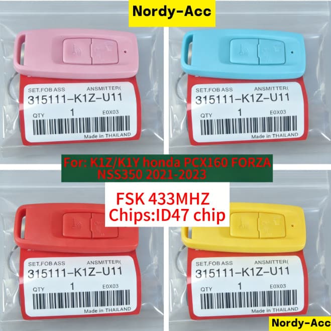 Para Honda K1Z K1B K2S K2V K2C Motocicleta Chave Remota 433.92MHz 47 Chip TXM004 35111-K1Z-U11 35121-K1Y-D11 35123-K1B-T