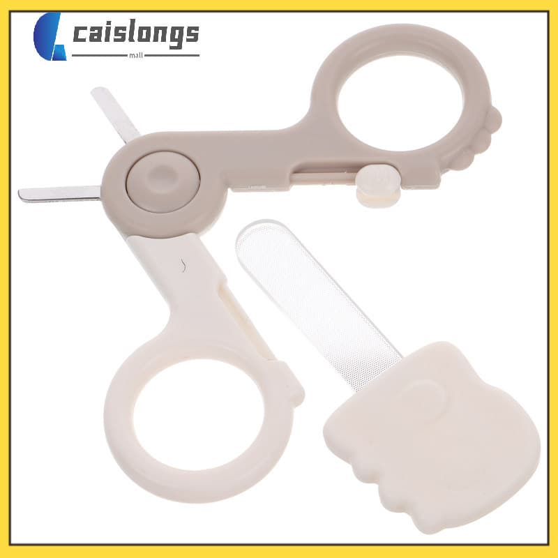 💅 1Conjunto Tesoura Para Unhas De Bebê Com Proteção Anti-Pinch, ABS E Aço Inoxidável, Uso Doméstico, Bege