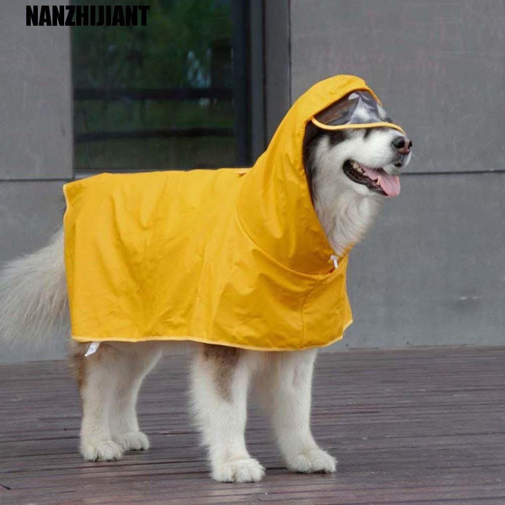 NANZHIJIANT Capa De Chuva Para Cães PU M-9XL Pequenos , Médios E Grandes , Filhotes , Com Capuz , À Prova D'água , Jaque