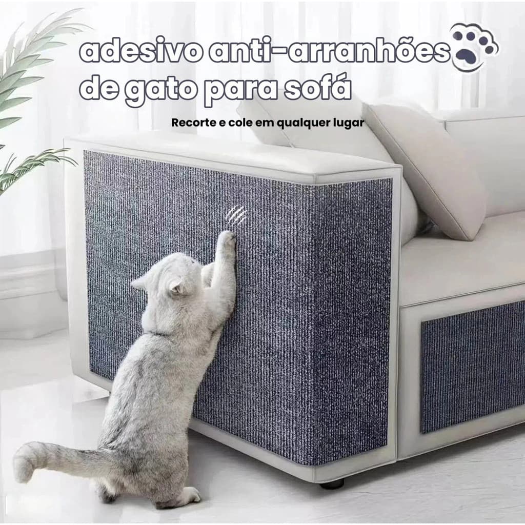 Protetor Adesivo Arranhador para Gato – Evite Danos em Sofás e Móveis