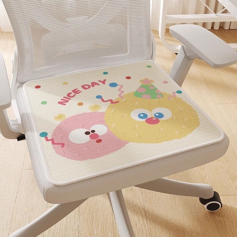 Almofada de seda gelo verão legal almofada escritório sedentário estudante respirável assento almofada cadeira legal est