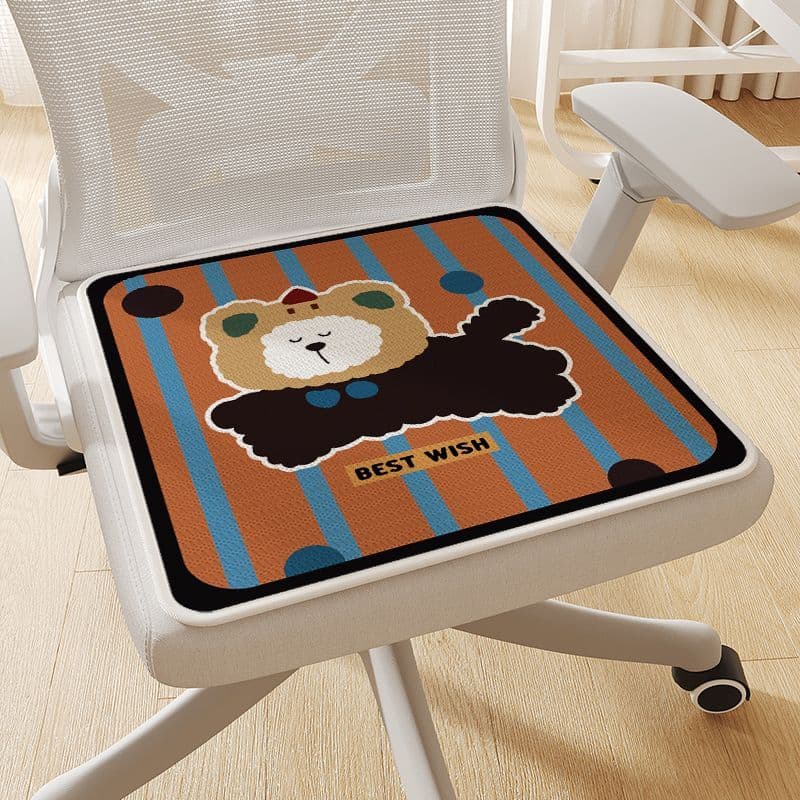 Almofada de cadeira de seda gelo verão almofada de gelo peido respirável legal almofada de cadeira escritório sedentário