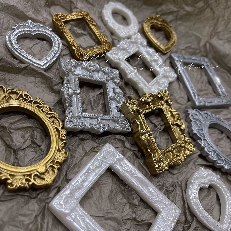 4 Pçs Vintage Mini Moldura De Foto Retro Ouro Europeu Oval DIY Decoração Ornamento Acessório