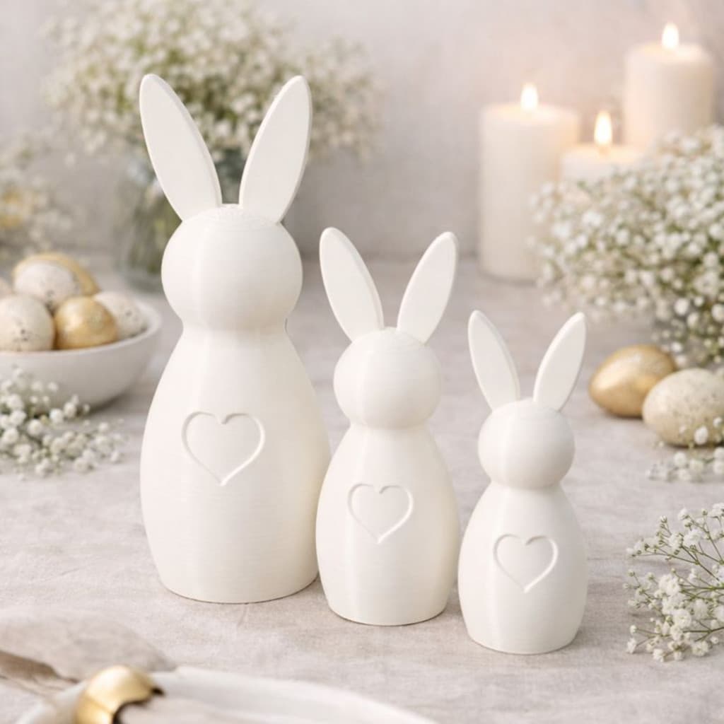 3 Enfeites De Páscoa Coelhos Decoração Moderno Minimalista