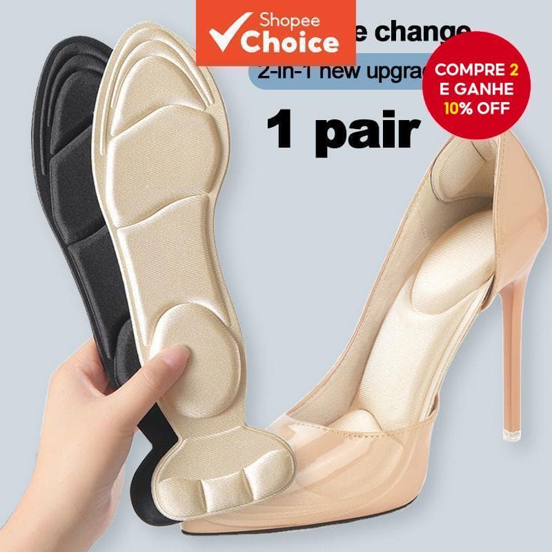 Palmilhas Elásticas De Esponja Espessada Dois Em Um Almofadas De Calcanhar Cortáveis Protetores De Pés Antidesgaste