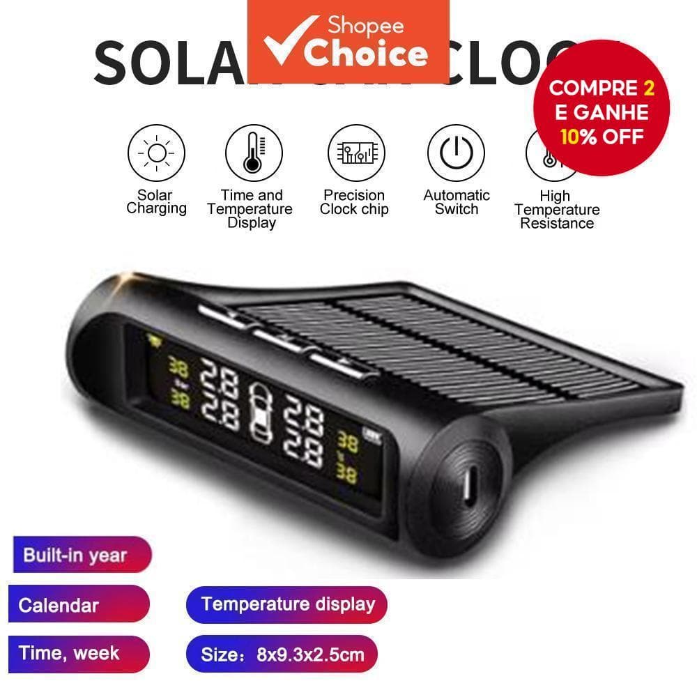 4 Sensores TPMS Sistema de Monitoramento de Pressão de Pneus Seguro e Automático com Display LCD e Testador