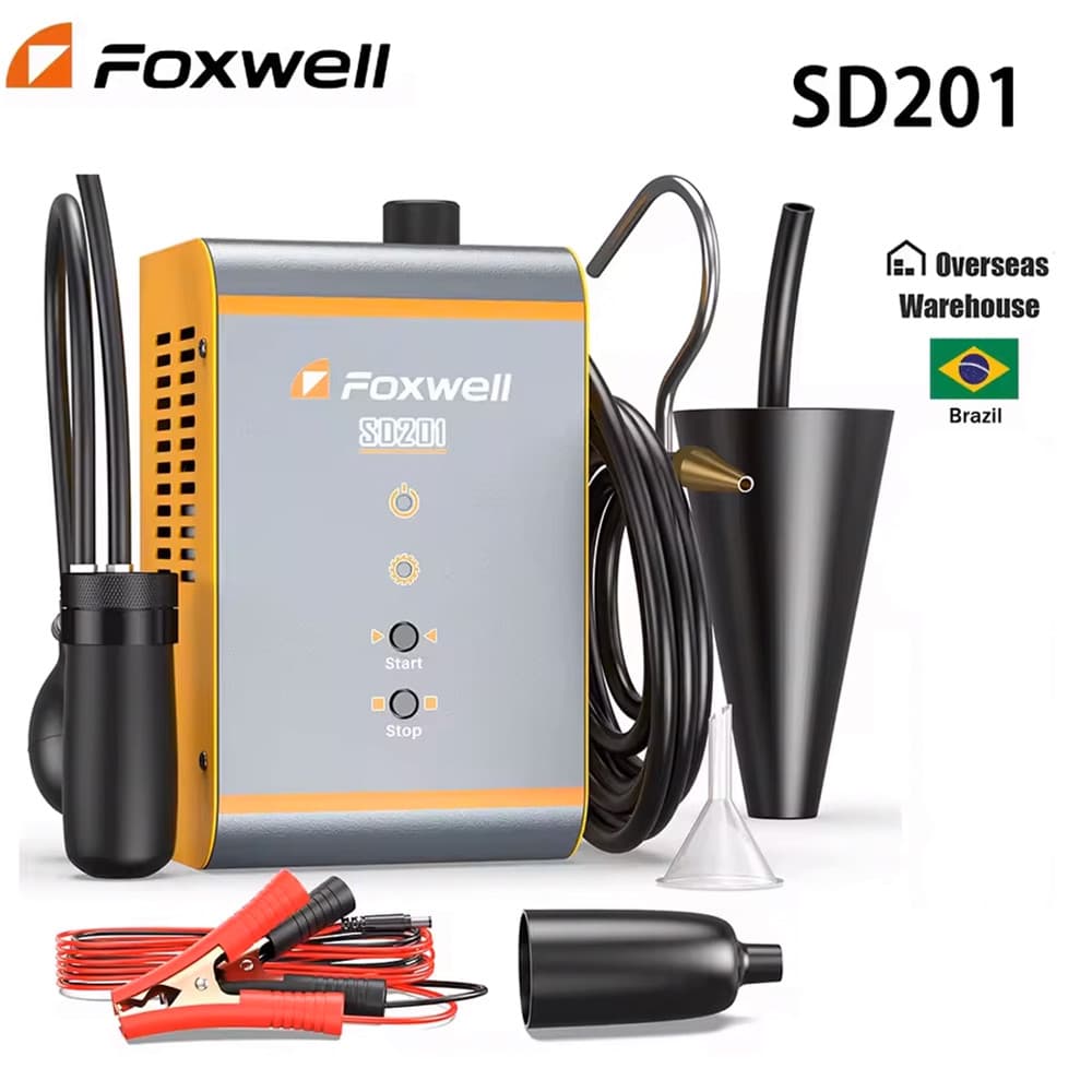 Foxwell SD201 Detector de Vazamentos por Fumaça 12V para Carros, Testador EVAP