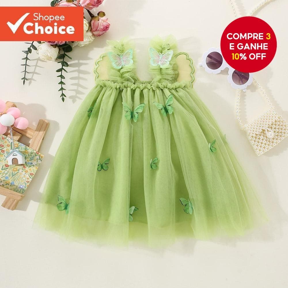 Vestido De Princesa Borboleta Para Meninas De 0 A 3 Anos , Estilo Coreano Transparente , Festa De Aniversário , Roupa De