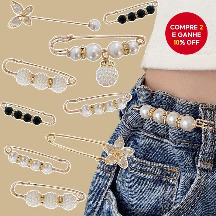Broche De Cintura Ajustável , Clipe De Calças De Pérola Falsa Para Mulheres , Apertador De Roupas , Presente De Outono E