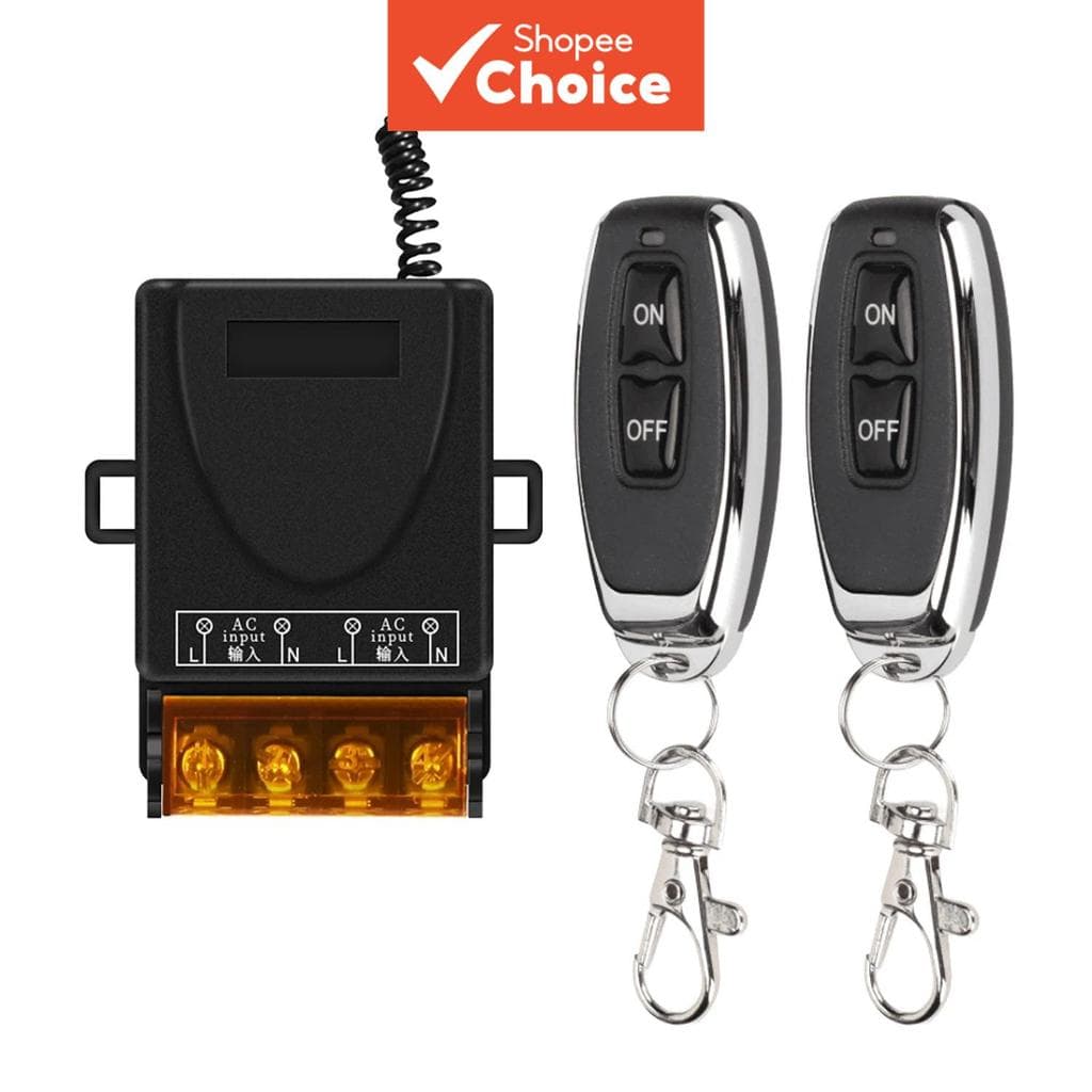 Transmissor Relé 1CH Receptor Controlador AC 110V 220V RF 433 Mhz E 2 botton 433Mhz Remoto Sem Fio