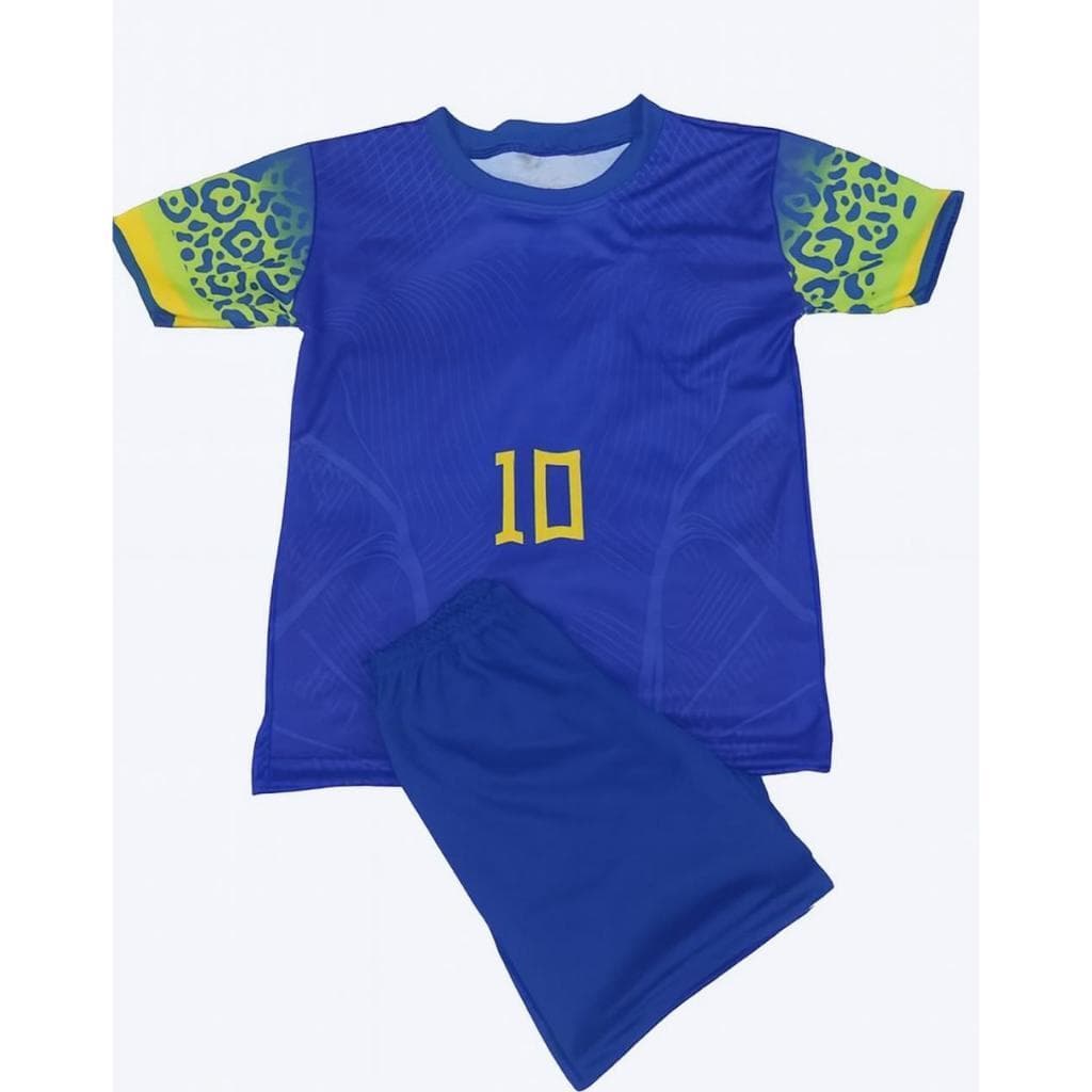 kit conjunto infantil brasil 10 edçao onça camisa shorts