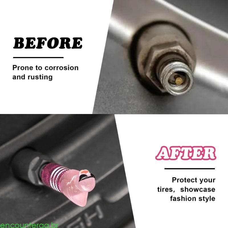 Encountera Tampa Válvulas Pato Alumínio Premium Acessório Carro Anti-Vazamento