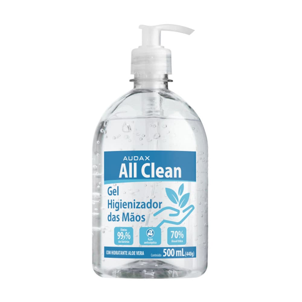 Álcool gel antisséptico 70º All Clean Pump 500ml Audax
