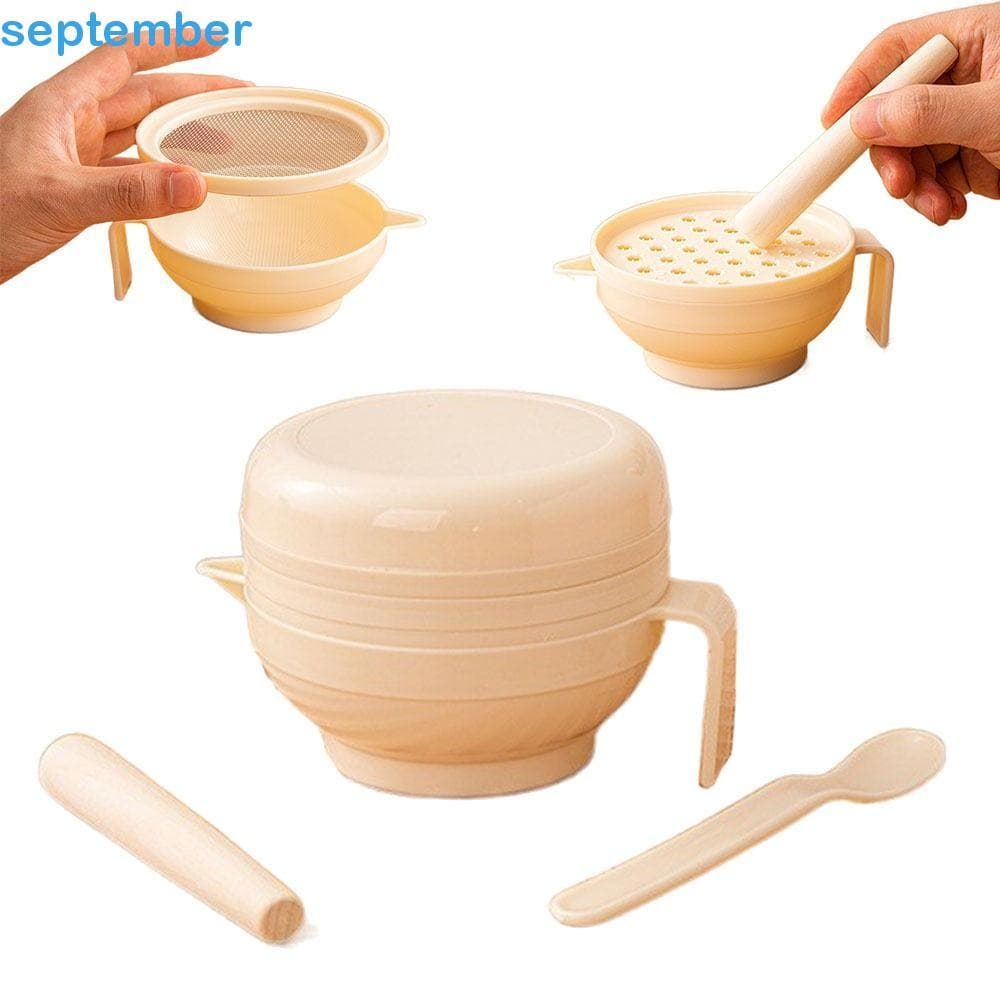 Conjunto De Tigela De Moagem De Alimentos SEPTEMBERB 7 Unidades , Kit De Moedor Manual Empilhável Para Bebê Espremedor D