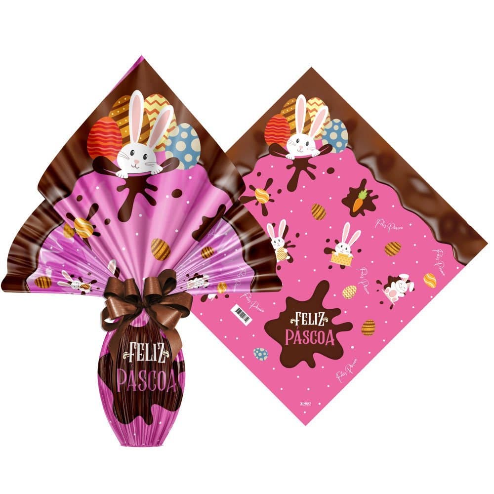 Embalagem Ovo De Páscoa Pratic Chocolatier Rosa (Escolha Medida e Quantidade)