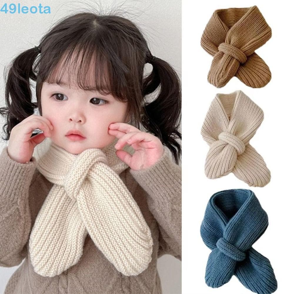 LEOTA Cachecol Para Meninos E Meninas , De Malha Casual Infantil De Cor Sólida , Cachecóis De Inverno À Prova De Vento E