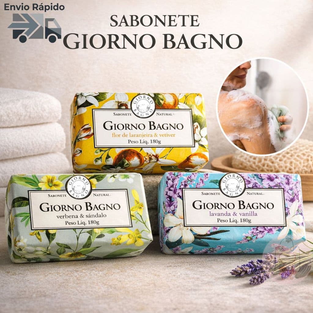 Sabonete Giorno Bagno Natural 180Gr - Várias Fragrâncias Alta Perfumação