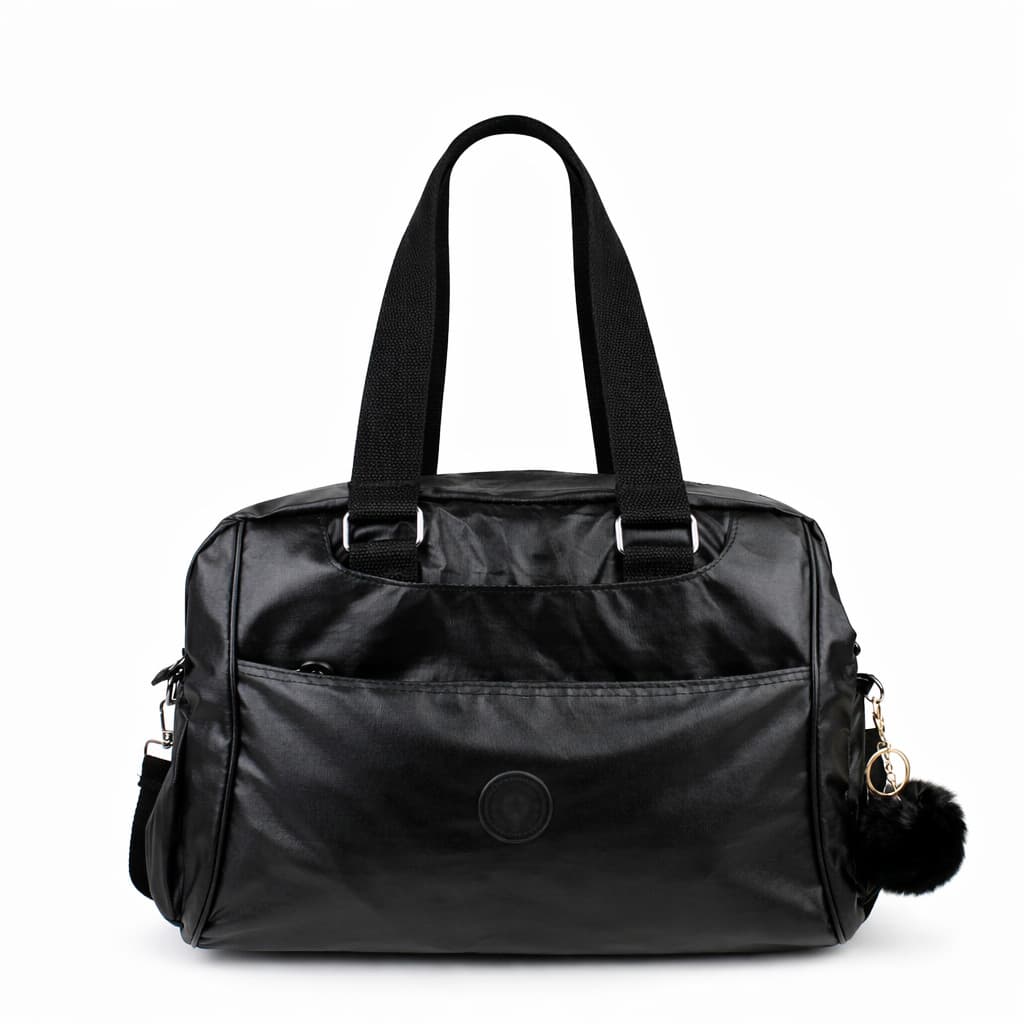 Bolsa Mala de Mão Feminina Grande Metalizada com Alça Viagem Academia Maternidade Chaveiro